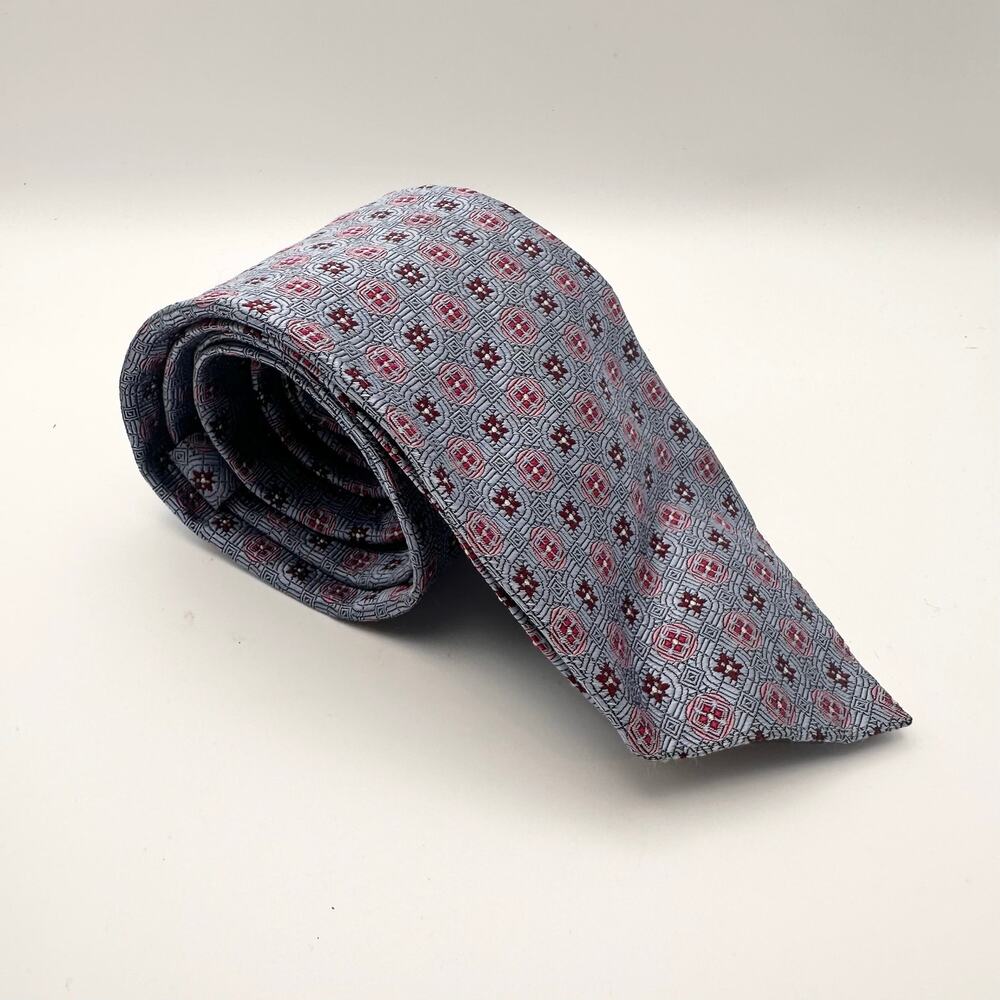 Brooks Brothers Makers Merchants Blue Pink Baroque Starburst Jacquard Neck Tie